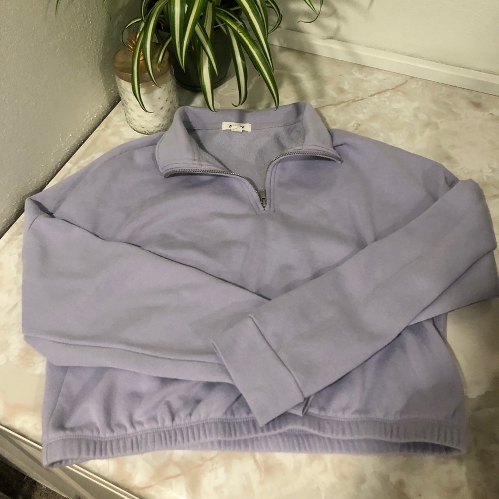 Lilac cropped quarter zip